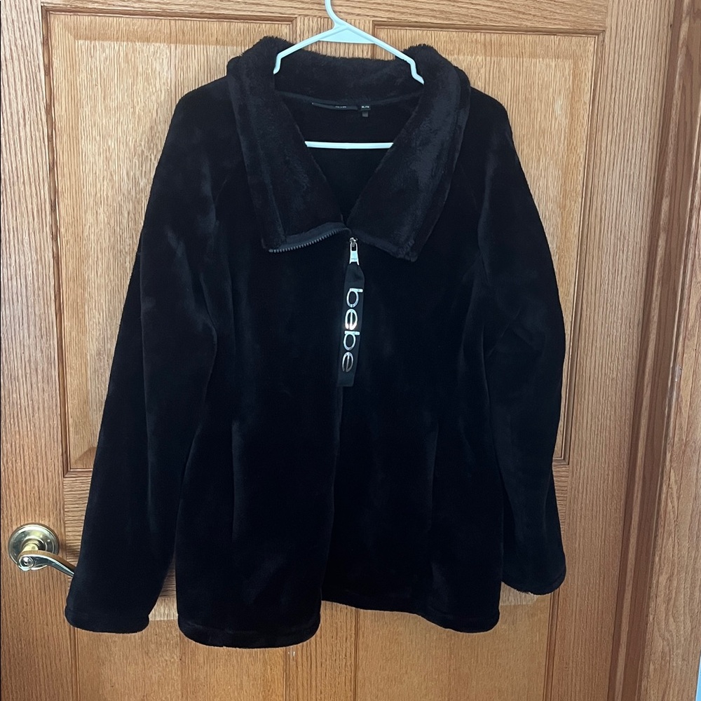 Bebe shepha fur teddy  black jacket